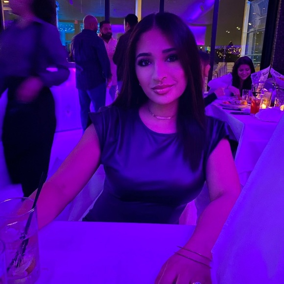 Brown faux leather short sleeve dress. Size small - Picture 3 of 3